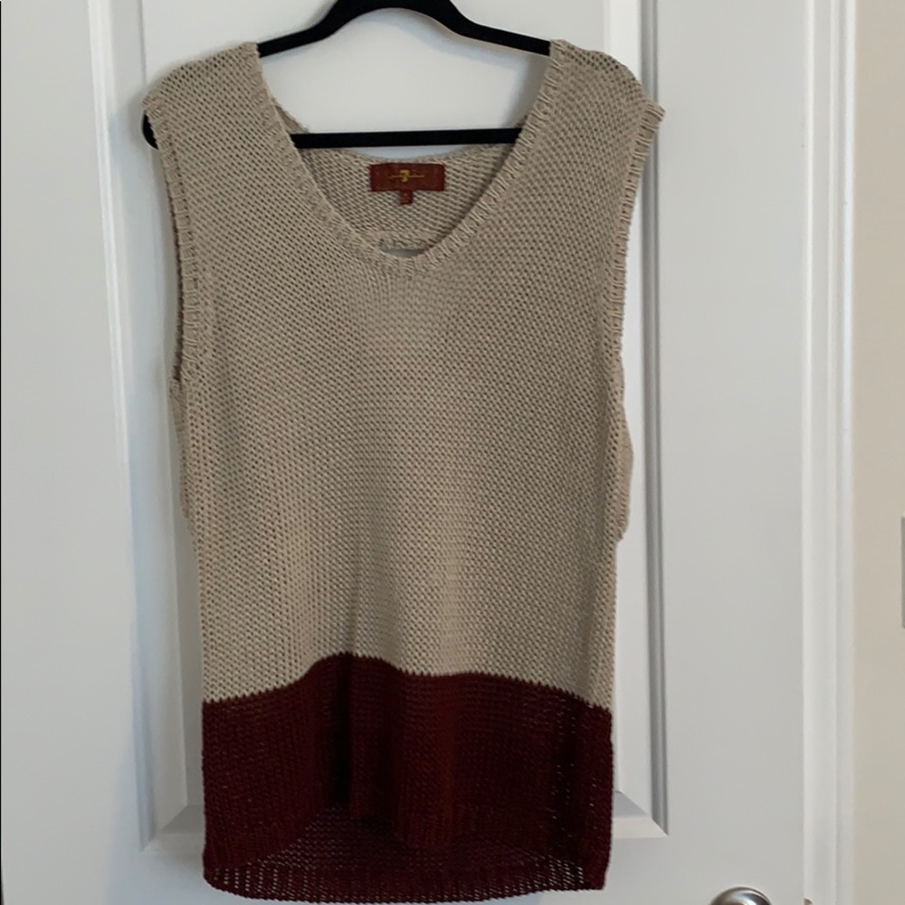 7 for all mankind beige sweater vest